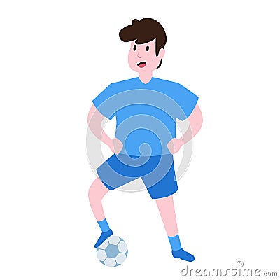 Football or soccer player standing cool pose sportsman Stock Photo