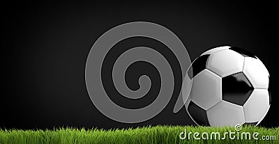 Football soccer 3 render football ball soccer grass Stock Photo