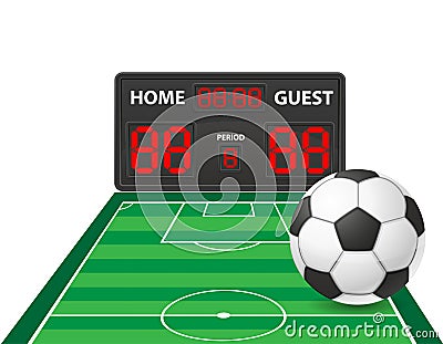 Football soccer sports digital scoreboard vector illustration Vector Illustration