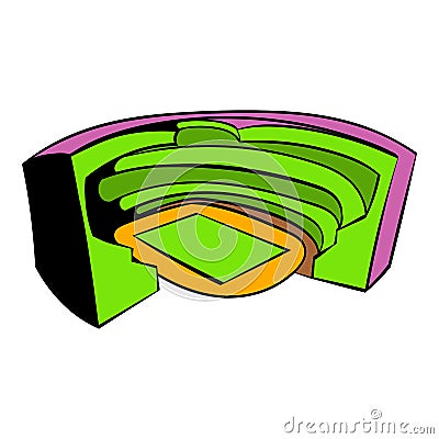 Football soccer stadium icon, icon cartoon Vector Illustration