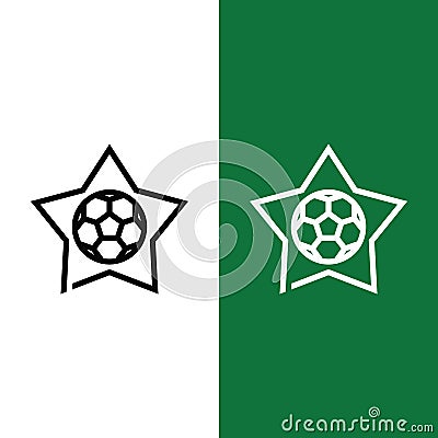 Football or Soccer Star Vector icon in Outline Style Vector Illustration