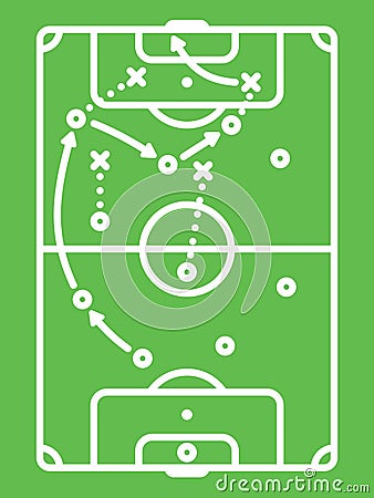 Football / Soccer Tactic Table. Line Art Vector Illustration