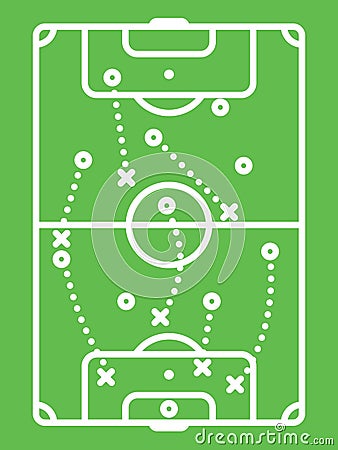 Football / Soccer Tactic Table. Protection Scheme. Line Art Vector Illustration