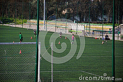 Football soccer training kids Stock Photo