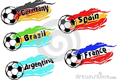 Football / soccer vector set of the best national teams Vector Illustration