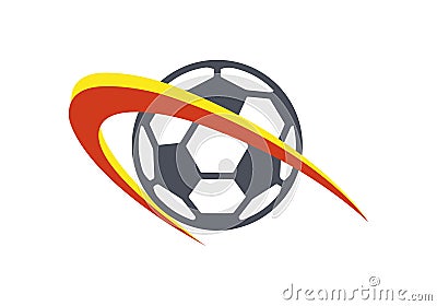 FOOTBALL SPORT SOCCER LOGO with swoosh Vector Illustration