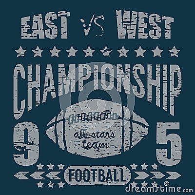 Football sport typography, t-shirt Printing design graphics, vector poster, Badge Applique Label Vector Illustration