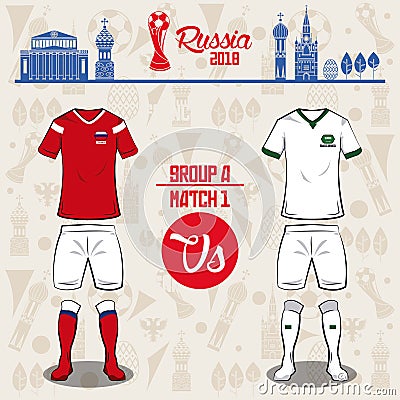 Football world russia 2018 match Vector Illustration