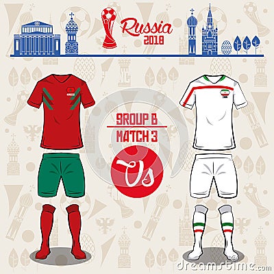 Football world russia 2018 match Vector Illustration