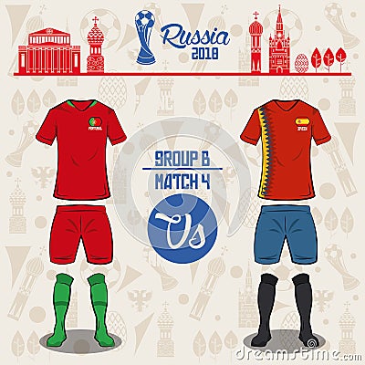 Football world russia 2018 match Vector Illustration