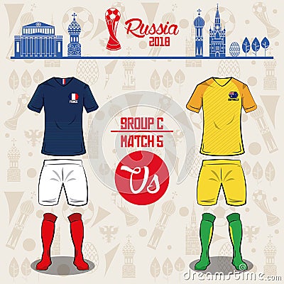 Football world russia 2018 match Vector Illustration