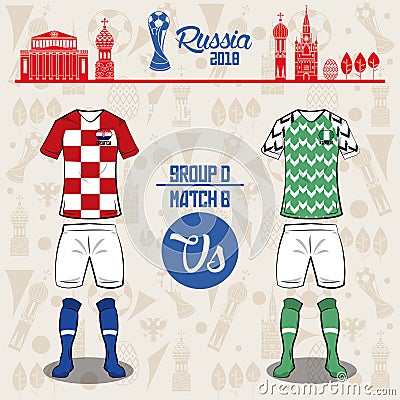 Football world russia 2018 match Vector Illustration