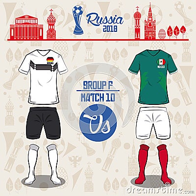 Football world russia 2018 match Vector Illustration