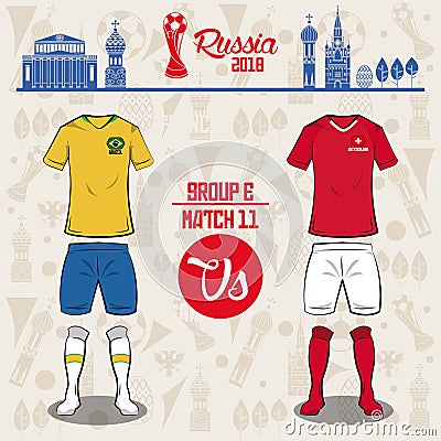 Football world russia 2018 match Vector Illustration