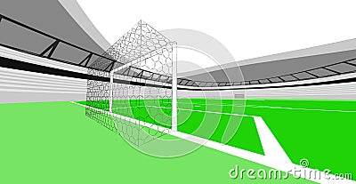 Football stadium goal view design of my own Vector Illustration