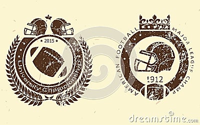 Football stamps Vector Illustration