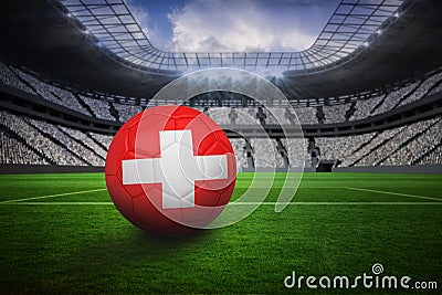 Football in swiss colours Stock Photo