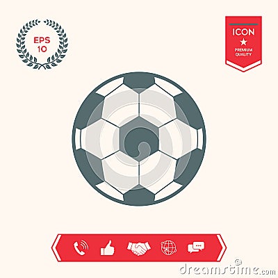Football symbol. Soccer Ball Icon Vector Illustration