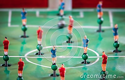 Football tabletop game figures Stock Photo