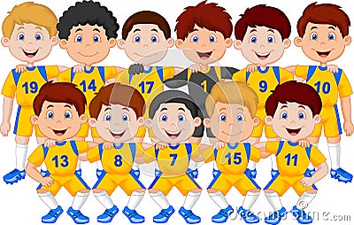 Football team cartoon Vector Illustration