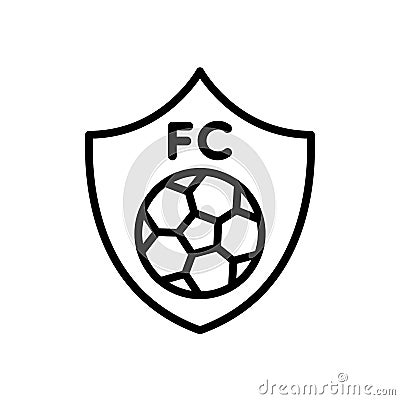 Football team club logo icon. simple illustration outline style sport symbol. Cartoon Illustration