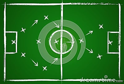 Football teamwork strategy Vector Illustration