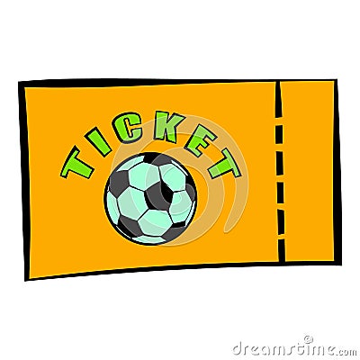 Football ticket icon, icon cartoon Vector Illustration