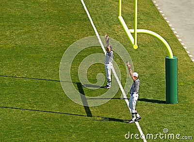 Football touchdown referee Stock Photo