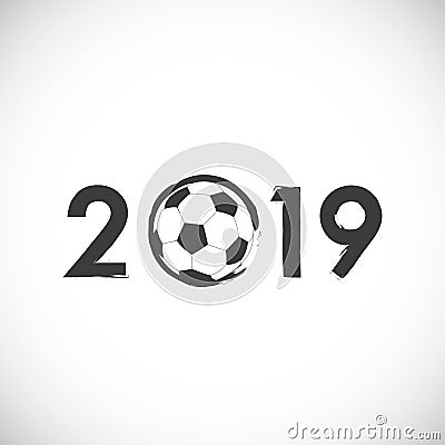 2019 football tournament with abstract soccer ball Vector Illustration