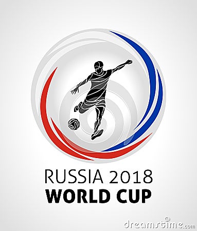 Football tournament 2018, football, soccer world cup in russia 2018 round vector logo Vector Illustration