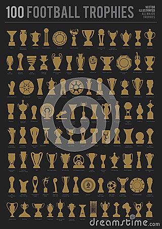 Football trophies Vector Illustration