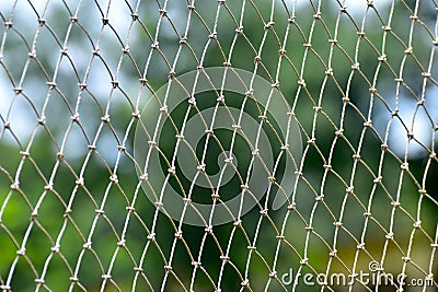 Football White Nylon Nets with Natural Green Background Photograph Stock Photo