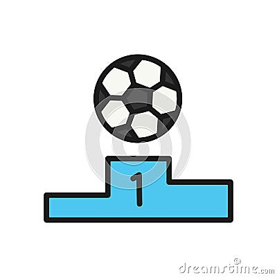 Football winner stage icon. simple illustration outline style sport symbol. Cartoon Illustration