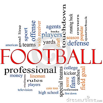 Football Word Cloud Concept Stock Photo