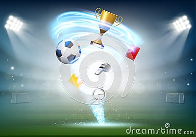 Football World Cup and soccer ball Vector Illustration
