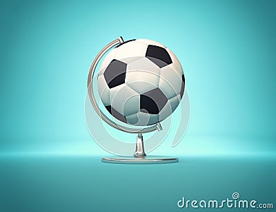 Football world - desk globe Cartoon Illustration