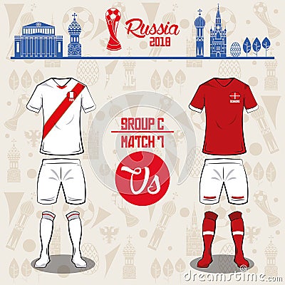Football world russia 2018 match Vector Illustration