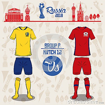 Football world russia 2018 match Vector Illustration