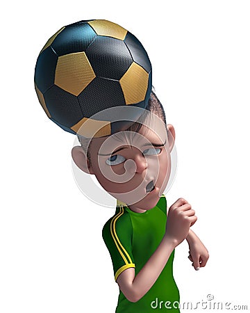 Footballer cartoon in a white background Editorial Stock Photo