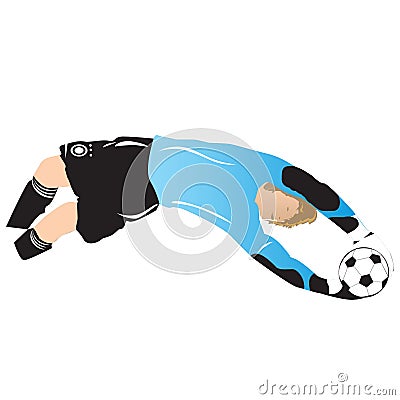 Footballer catching ball Vector Illustration