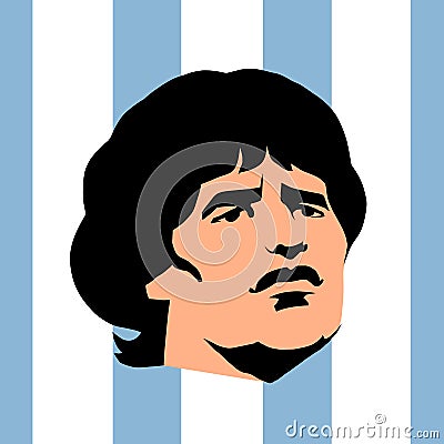 Footballer Diego Armando Maradona Vector Illustration