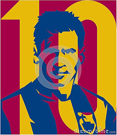 Footballer Lionel Messi FC BARCELONA Vector Illustration