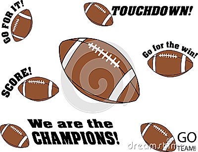 Footballs with cheers with vector available Stock Photo