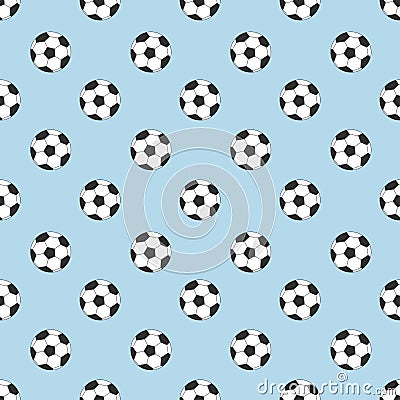 Footballs seamless pattern Vector Illustration