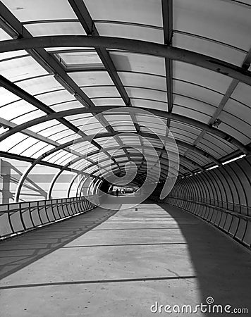 Footbridge at MCG - B&W Stock Photo