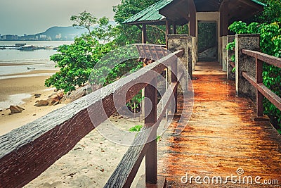 Footbridge at Penang national park, Malaysia Stock Photo