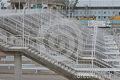 the Footbridge Stairs Pedestrian Flyover, Fo Tan 10 oct 2005 Editorial Stock Photo