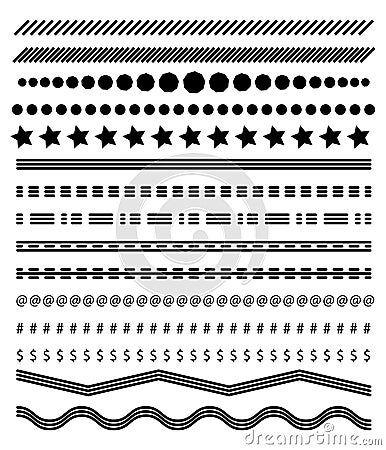 Footer lines set, page dividers design vector Vector Illustration