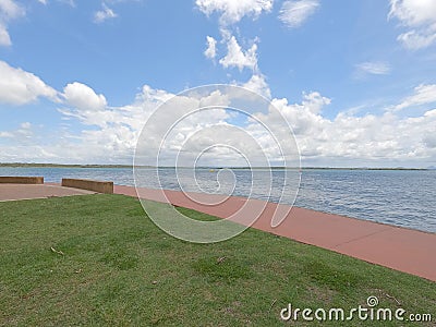 Footpath at the Sunset Park, Bribie Island, Queensland, Australia Stock Photo