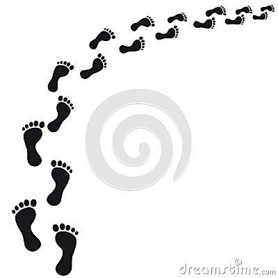 Footprint Black Track Stock Photo